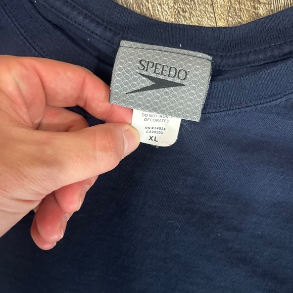 Vintage SPEEDO Shirt Size XL/XXL Blue Y2K Beach Summer Tee Sport Ocean - Picture 3 of 5